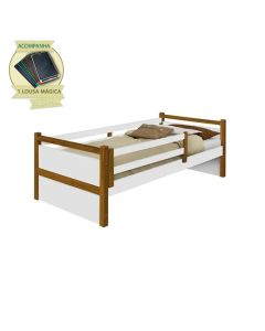 Cama Babá Bianca Design Infantil Solteiro Branco/amêndoa Incluso Lousa Mágica