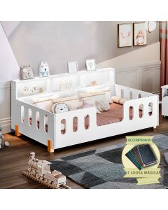 Cama de Criança Infant Montessoriana Led Nina com Nicho - Branco Incluso Lousa Mágica