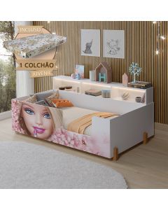 Cama Doçura Boneca Princesa Juvenil Branca + Colchão